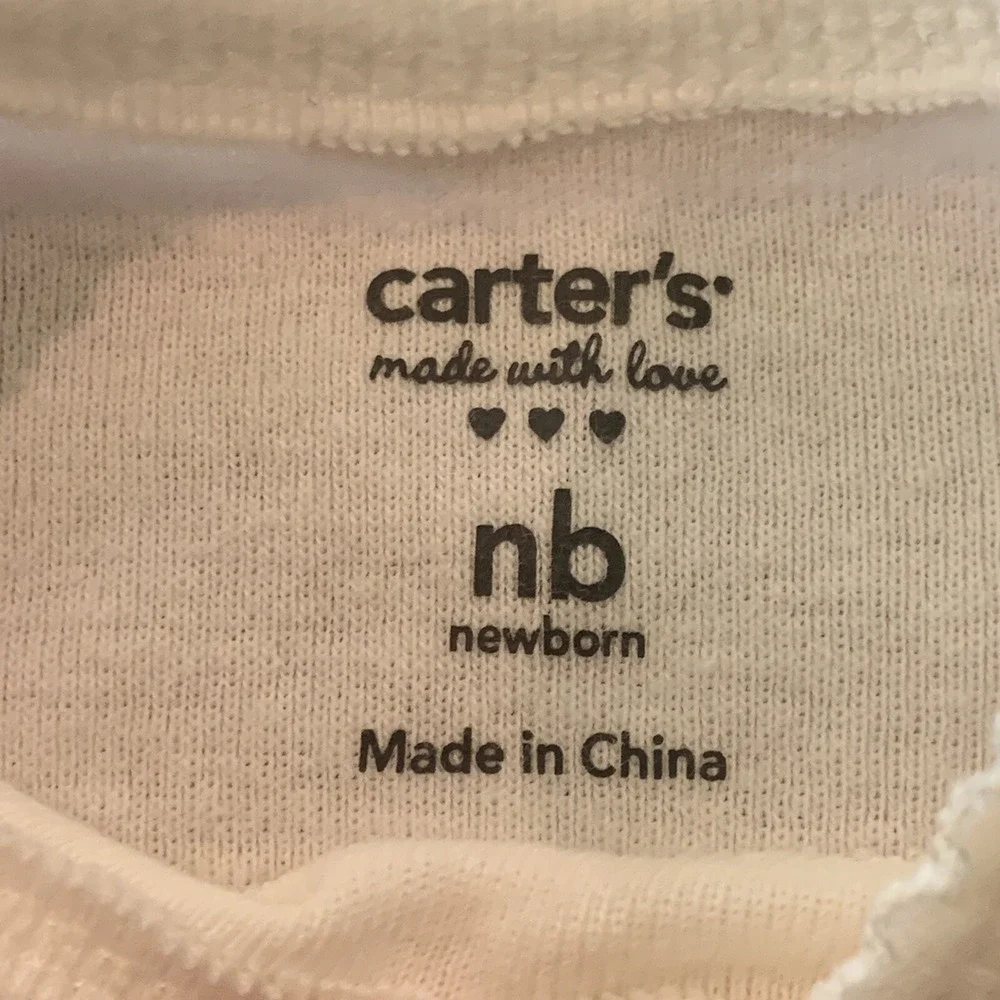 Carters Girls One Piece Little Sweetie Excellent Used Condition Newborn White